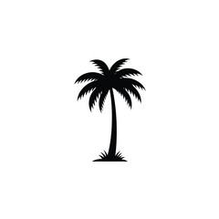 Fototapeta premium Simple Palm Tree Silhouette Vector Graphic For Tropical Design Elements