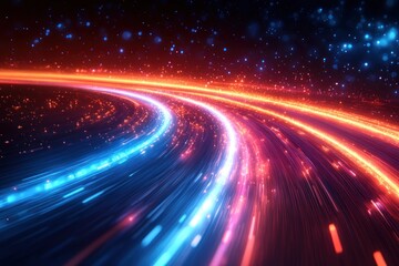 Abstract vibrant glowing speed lines