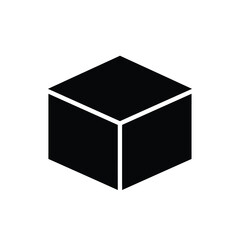 Black Cube Simple Isometric Icon Illustration For Graphic Design And Creative Projects