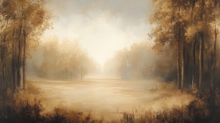 Fototapeta premium Golden Hour Woodland Path Landscape