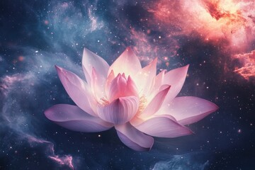 Pink Flower in Space