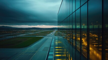 Airport Scene at Night