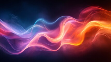 Abstract Colorful Glowing Wave Background