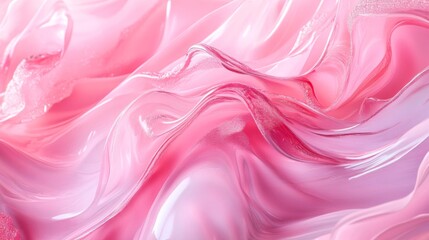 Fototapeta premium Pink Silk Fabric Texture with Soft Waves