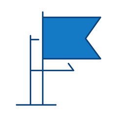 Obraz premium Flag Blue Line Icon. Startup, Success, Growth Editable Stroke Vector Illustration