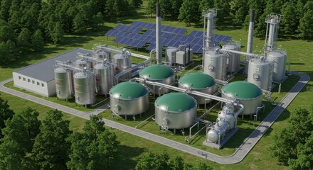 Sustainable Biogas Plant: Green Energy Production and Eco-Friendly Technology
