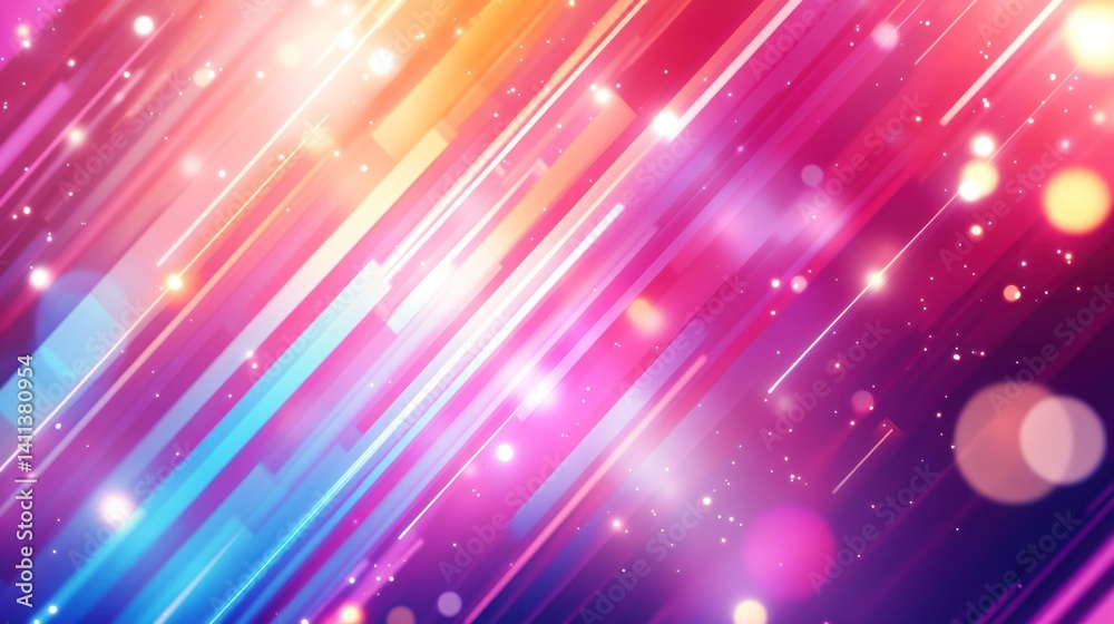Poster dynamic streams of glowing light and geometric shapes create an exciting and modern abstract backgro