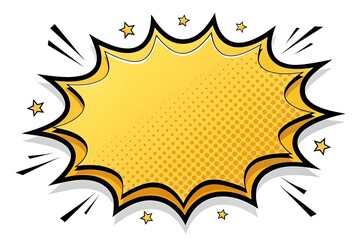 Dynamic Comic-Style Speech Bubble – Bold Yellow Pop Art Design