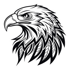 Obraz premium Black and white eagle head illustration