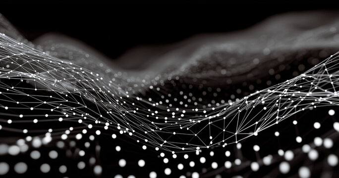 Futuristic abstract - Polygonal molecules tech on dark blue. Digital design concept