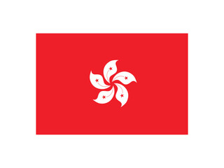 Hongkong flag on isolated white background