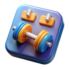 Fitness app for personalized workouts enhanced by 3D icon isolated on a transparent background