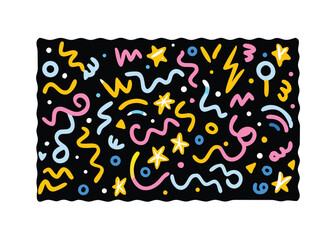 Playful Doodle Pattern – Cute Hand-Drawn Elements in Fun Colors