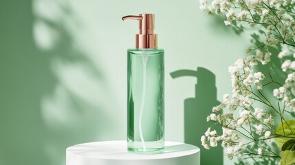 Green Bottle with Plants