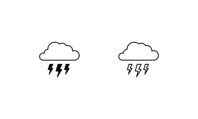 Thunder  icons set vector stock illustration