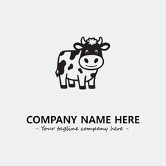 Cow illustration black and white for logo company vector image
