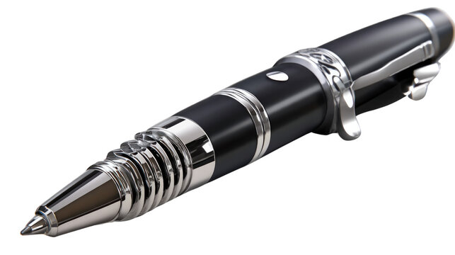 Elegant Ballpoint Pen: A detailed shot of a luxury ballpoint pen, a sleek embodiment of sophistication and professional style. This exquisite writing instrument is designed for precision, elegance.