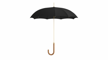 a black umbrella on a transparent background, PNG image, PNG file, Generative art.