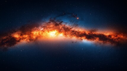 Bright Milky Way core with surrounding stars in dark space no distractions,generative ai illustration