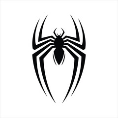 Stylized Spider Silhouette Vector – Black Insect Emblem Icon