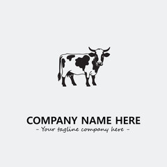 Cow illustration black and white for logo company vector image
