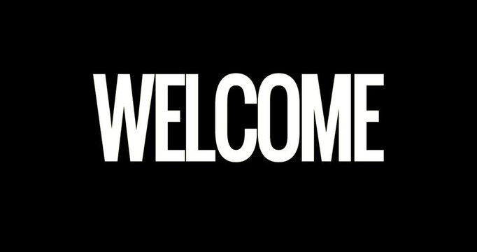 animated welcome with retro effect, 4k video