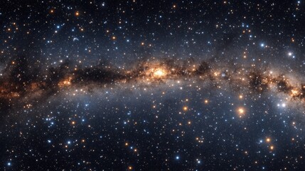 Obraz premium A stunning view of the Milky Way's galactic core, teeming with stars and cosmic dust.