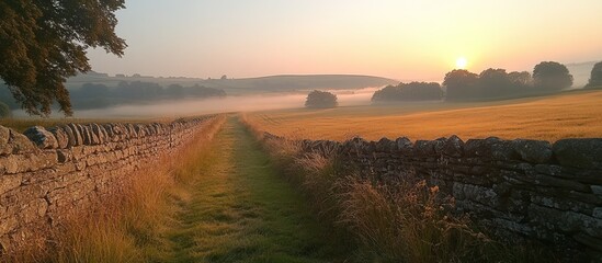 Obraz premium Sunrise over a rural landscape