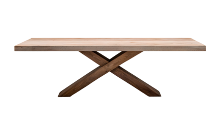 Rustic wooden dining table with metal legs