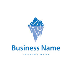 Fototapeta premium icebreg logo design antarctic iceberg concept with a simple minimalist concept of natural scenery with natural mountain symbols