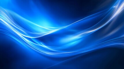 Fototapeta premium Abstract Blue Glowing Wave Background