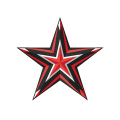 Fototapeta premium Red and Black Star Graphic