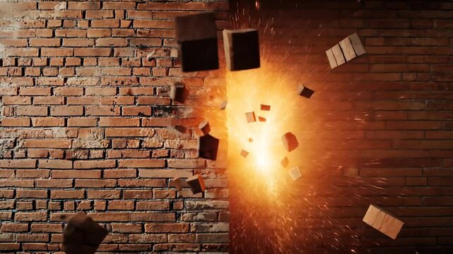 Spectacular Brick Wall Explosion - Destruction and Impact in Slow Motion