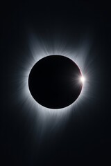 Solar Eclipse with Radiant Solar Corona Surrounding