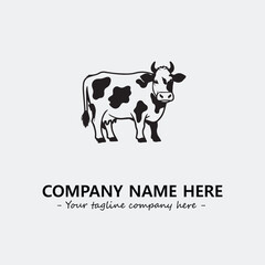 Cow illustration black and white for logo company vector image
