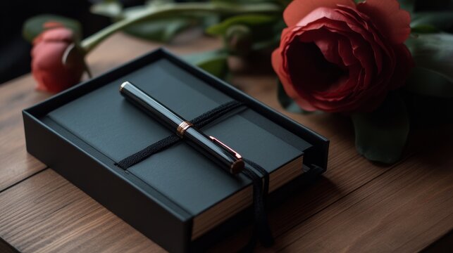 Crafting a graduation gift box with motivational quotes, a planner, and a personalized pen for a thoughtful keepsake