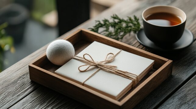 Crafting a wellness gift box with a gratitude journal, herbal teas, a stress ball, and a meditation playlist link