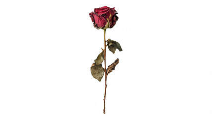 a single flower dead stem against a on a transparent background, PNG image, PNG file, Generative art.