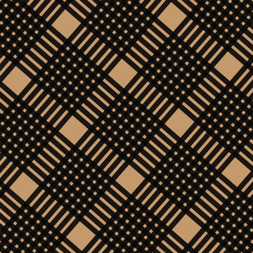 simple abstract black colour semless chaqe plade pattern with brown background use in textile.