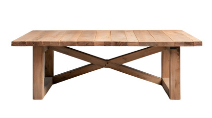 Rustic wooden dining table with sturdy metal frame