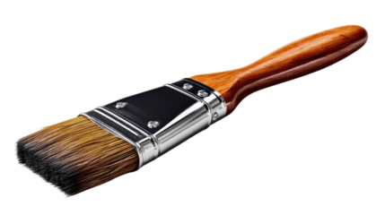 Artistic Essential: A paint brush, with a wooden handle, stands as a testament to artistic craftsmanship and creative endeavors, perfect for painters and DIY enthusiasts alike.