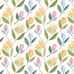 水彩風　チューリップ