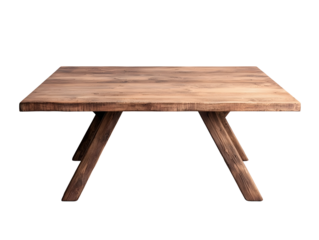 Rustic wooden table with industrial metal frame