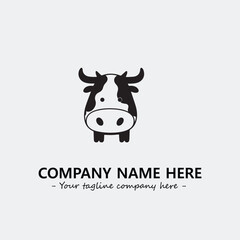 Cow illustration black and white for logo company vector image

