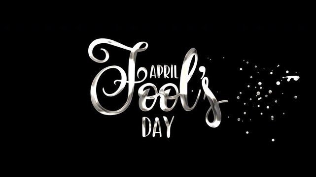 Animated Golden April Fools Day text on transparent background. Perfect for social media posts, web banners, and prank related designs.