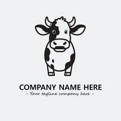 Cow illustration black and white for logo company vector image
