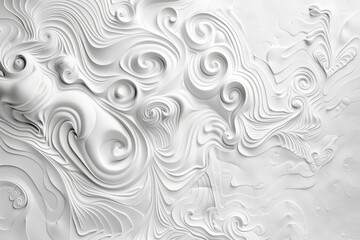 A close-up image of intricate, swirling patterns carved into a white background, A white background with intricate, swirling patterns