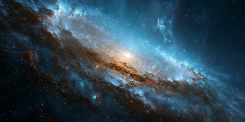 Fototapeta premium A Galaxy Filled with Brilliant Blue Stars Wallpaper Background for Sci-Fi Design, Cosmic Art, or Astronomy Concepts