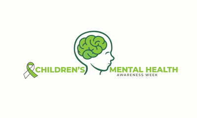 children's mental health awareness week. background, banner, card, poster, template. Vector illustration.
