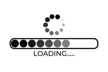 Loading bar icon in flat style vector design
